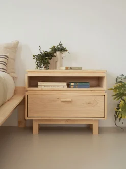AIKA mesita de noche con hueco y cajón 78x62