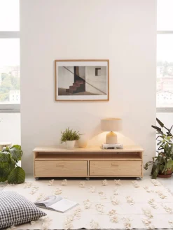 LIBE mueble TV con 2 cajones y ruedas