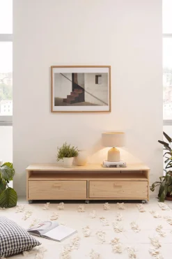 LIBE mueble TV con 2 cajones y ruedas
