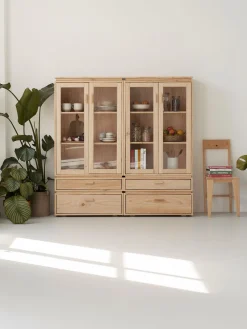 LIBE vitrina doble con 4 cajones 157x161