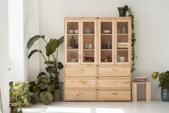 LIBE vitrina doble con 6 cajones 157x198