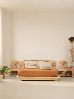 LUR cama tatami con cabecero de pared 140