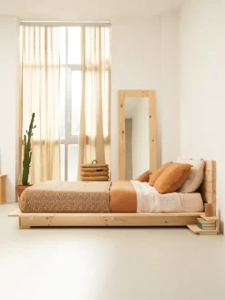 LUR cama tatami con mesitas y cabecero de pared 160